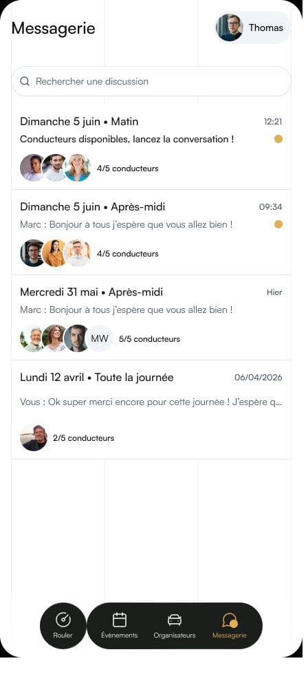 Messagerie privée entre passionnés